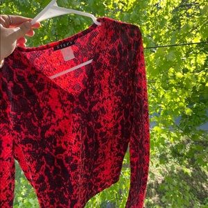 Animal print velvet top